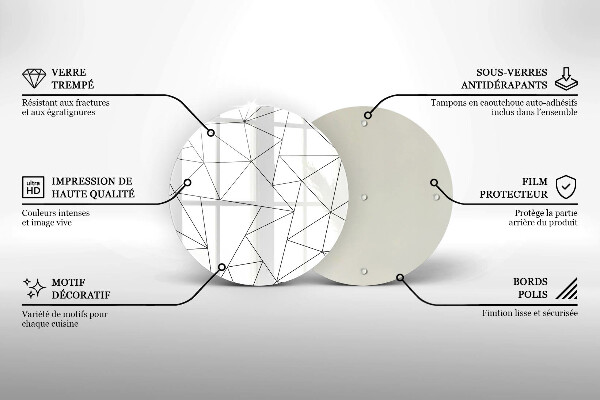 Skärbräda glas unik Vita trianglar