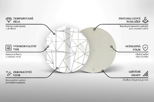 Skärbräda glas unik Vita trianglar