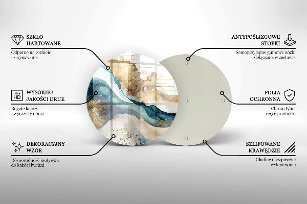 Skärbräda glas unik Färgglad marmor
