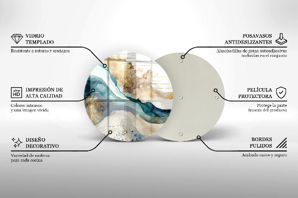 Skärbräda glas unik Färgglad marmor