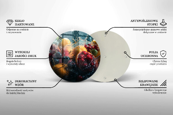Skärbräda glas unik Frukt i vatten