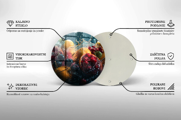 Skärbräda glas unik Frukt i vatten