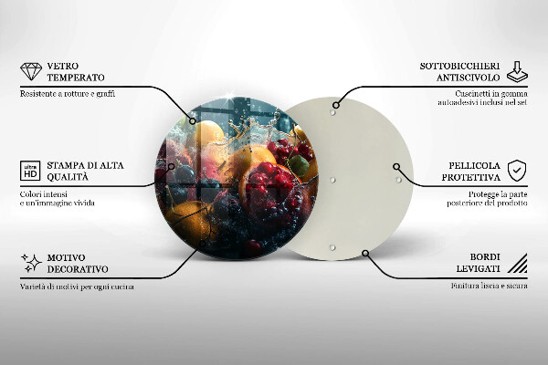 Skärbräda glas unik Frukt i vatten