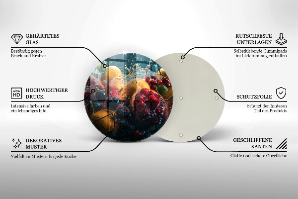 Skärbräda glas unik Frukt i vatten