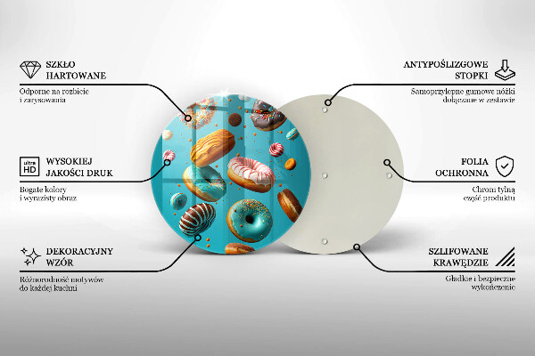 Skärbräda glas unik Färgglada munkar