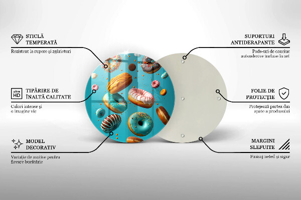 Skärbräda glas unik Färgglada munkar