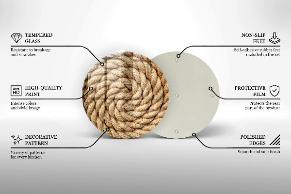 Skärbräda glas unik Tjockt rep