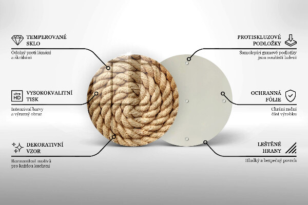 Skärbräda glas unik Tjockt rep