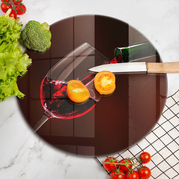 Skärbräda glas unik Ett glas vin