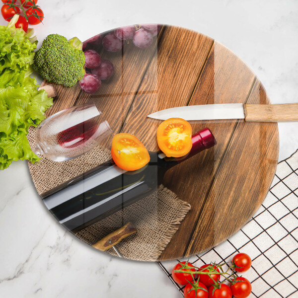 Skärbräda glas unik En flaska rött vin