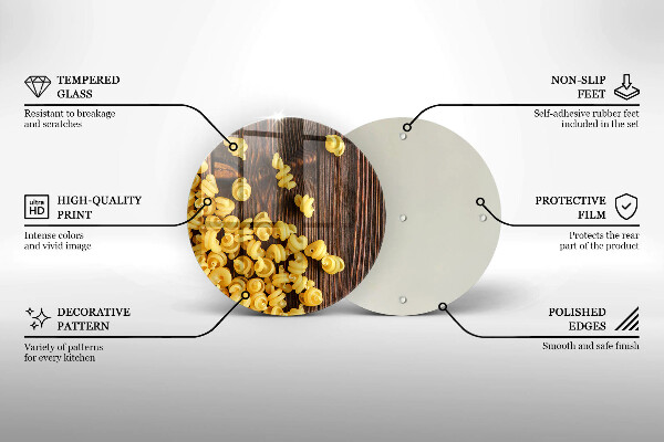 Skärbräda glas unik Pasta på bordet