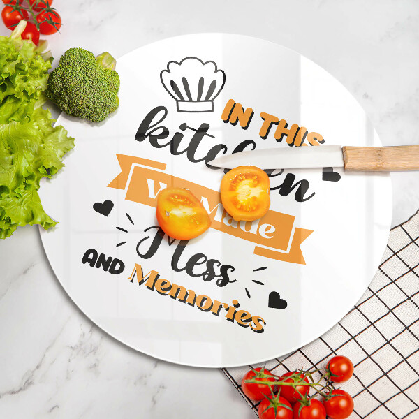 Skärbräda glas unik I det här köket skapade vi oreda och minnen