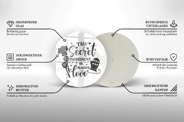 Skärbräda glas unik Inskrift, mening