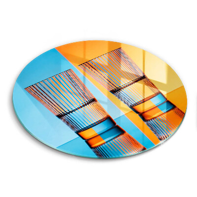 Skärbräda glas unik Två glas vatten