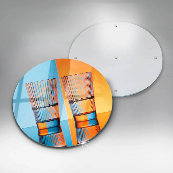 Skärbräda glas unik Två glas vatten