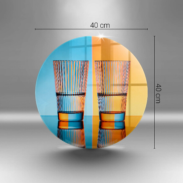 Skärbräda glas unik Två glas vatten