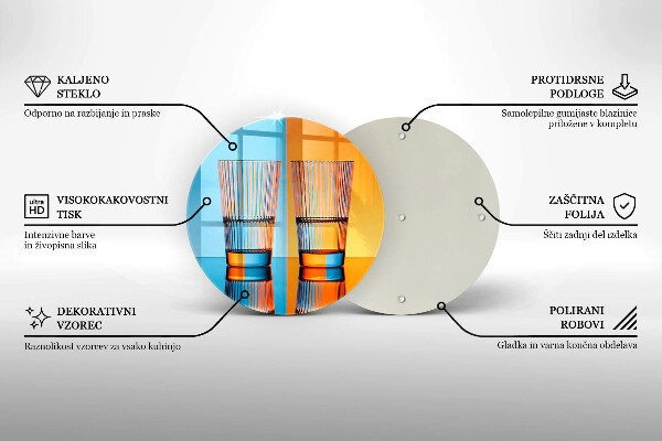 Skärbräda glas unik Två glas vatten