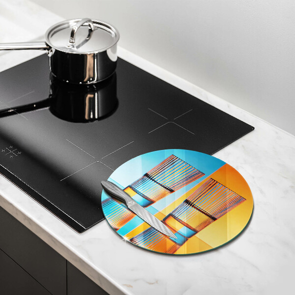 Skärbräda glas unik Två glas vatten