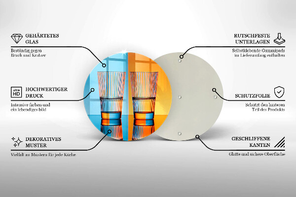 Skärbräda glas unik Två glas vatten