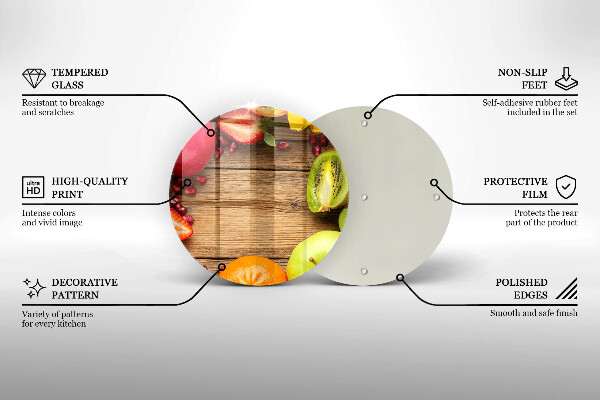 Skärbräda glas unik Färsk frukt