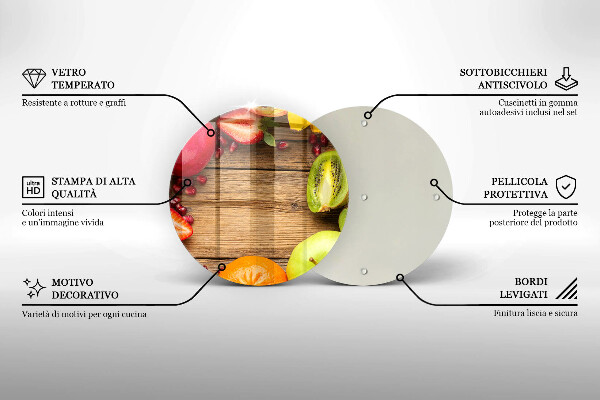 Skärbräda glas unik Färsk frukt