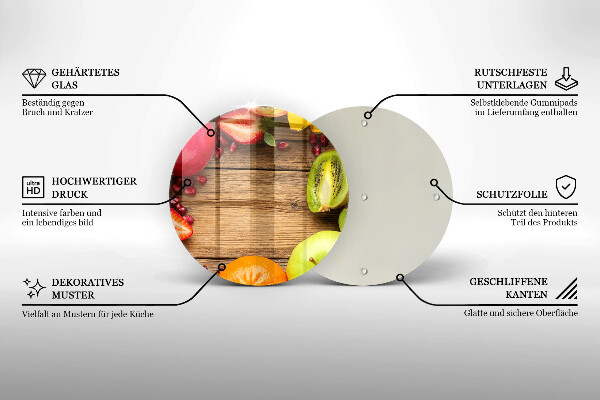 Skärbräda glas unik Färsk frukt