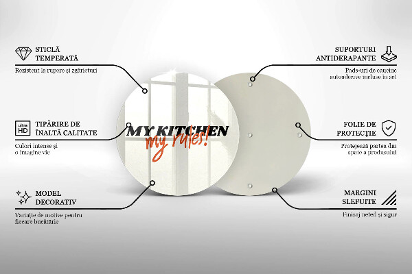 Skärbräda glas unik Inskriptionen Mitt kök mina regler