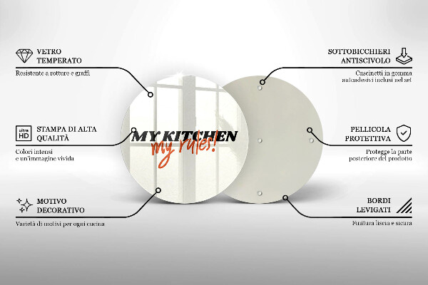 Skärbräda glas unik Inskriptionen Mitt kök mina regler