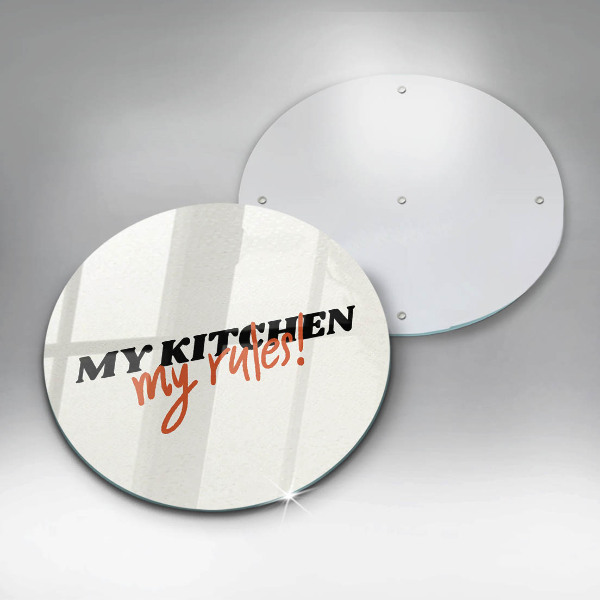 Skärbräda glas unik Inskriptionen Mitt kök mina regler