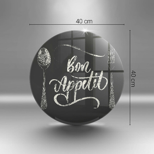 Skärbräda glas unik Bon Appetit inskription
