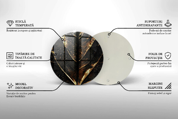 Skärbräda glas unik Bladguld