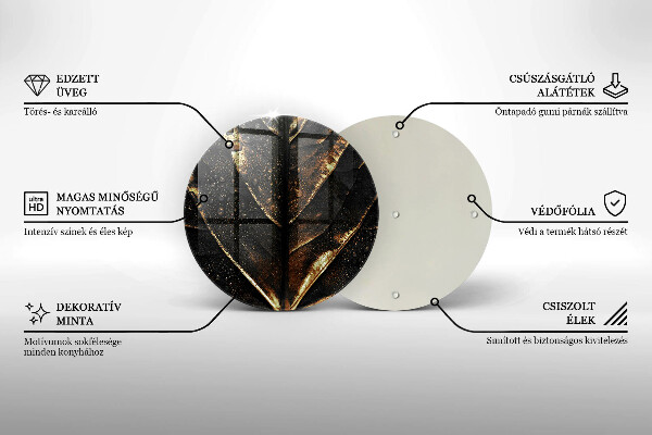 Skärbräda glas unik Bladguld