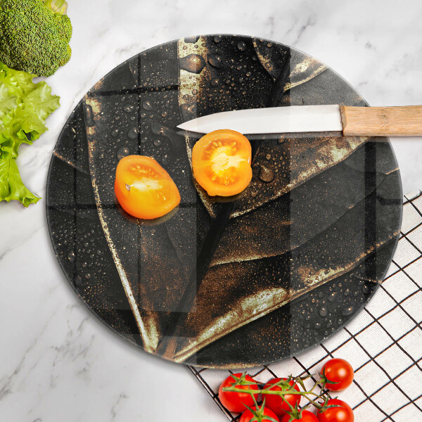 Skärbräda glas unik Bladguld