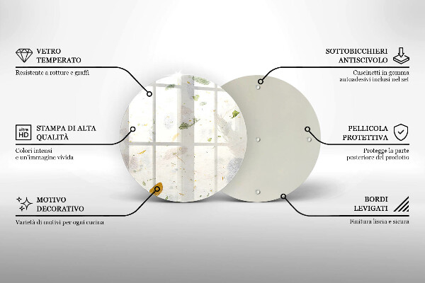 Skärbräda glas unik Fallande löv