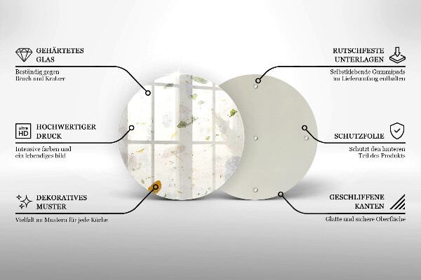 Skärbräda glas unik Fallande löv