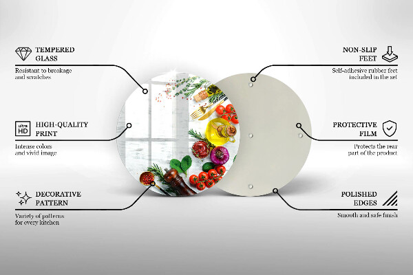 Skärbräda glas unik Grönsaker och kryddor