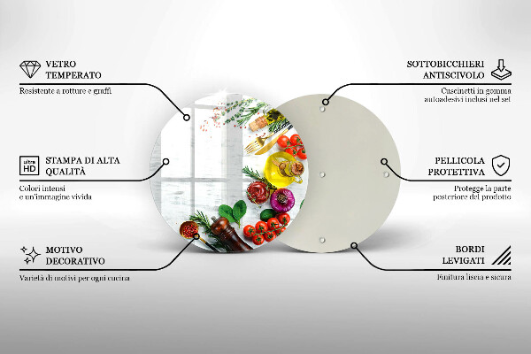 Skärbräda glas unik Grönsaker och kryddor