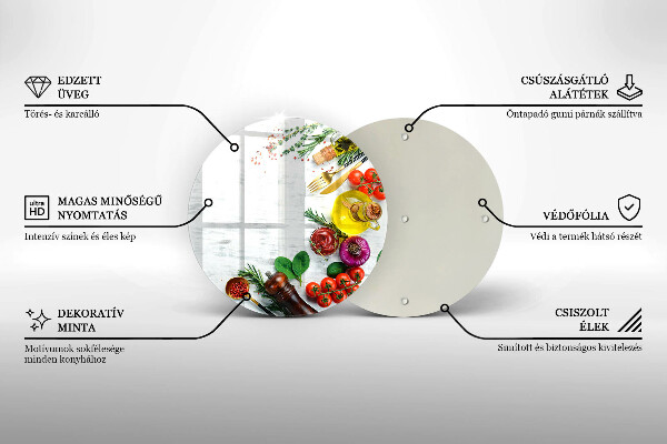 Skärbräda glas unik Grönsaker och kryddor