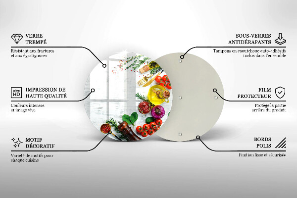 Skärbräda glas unik Grönsaker och kryddor