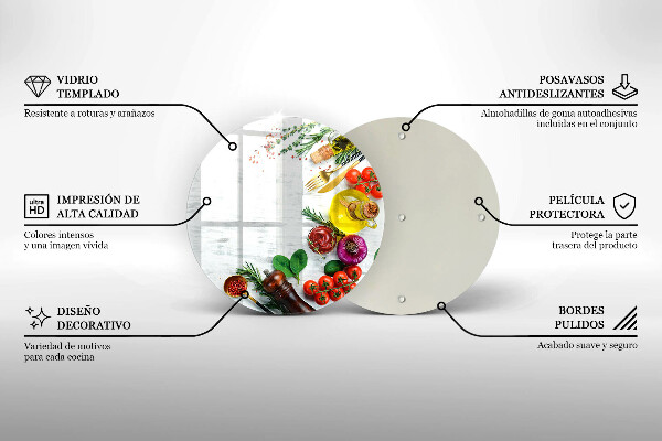 Skärbräda glas unik Grönsaker och kryddor