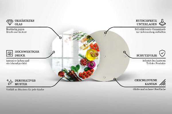 Skärbräda glas unik Grönsaker och kryddor