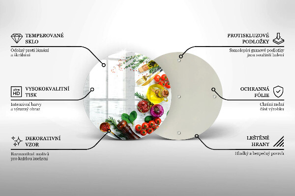 Skärbräda glas unik Grönsaker och kryddor