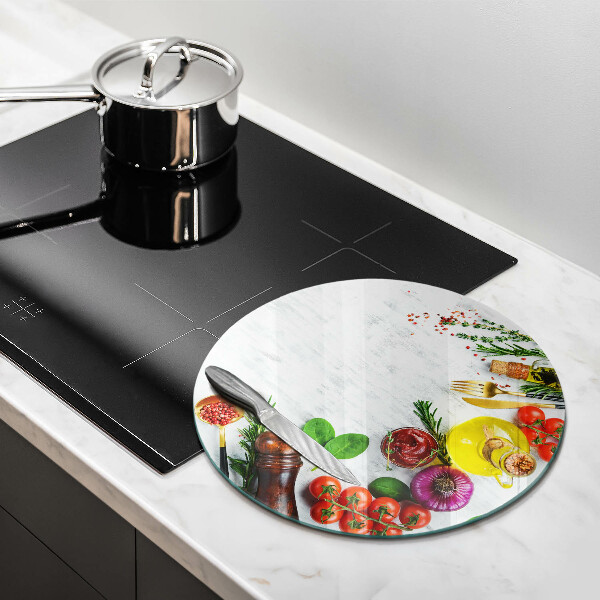 Skärbräda glas unik Grönsaker och kryddor