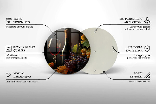 Skärbräda glas unik Glas vin och druvor