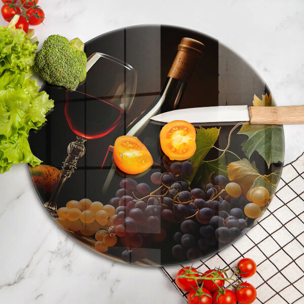 Skärbräda glas unik Glas vin och druvor