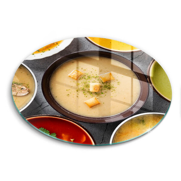 Skärbräda glas unik Färgglada soppor