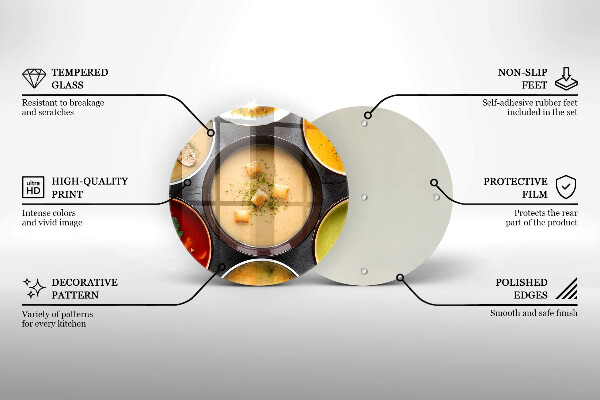 Skärbräda glas unik Färgglada soppor