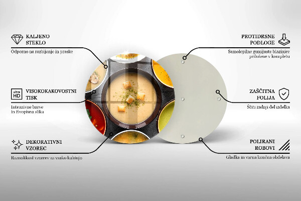 Skärbräda glas unik Färgglada soppor