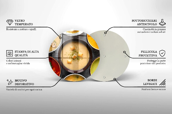 Skärbräda glas unik Färgglada soppor