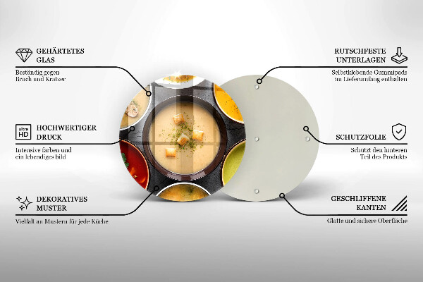 Skärbräda glas unik Färgglada soppor